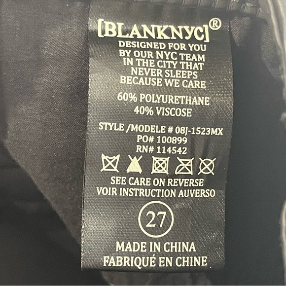 Blank NYC Womens Vegan Leather Lace Up Pants Size 27 Black - Picture 5 of 10